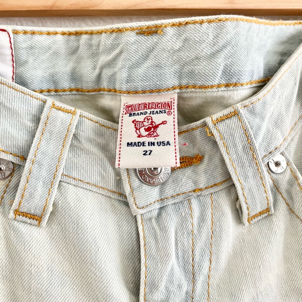 VTG RARE True Religion Billy Low Rise Diamond Stud Straight Leg Denim Jeans 27 - Picture 6 of 9